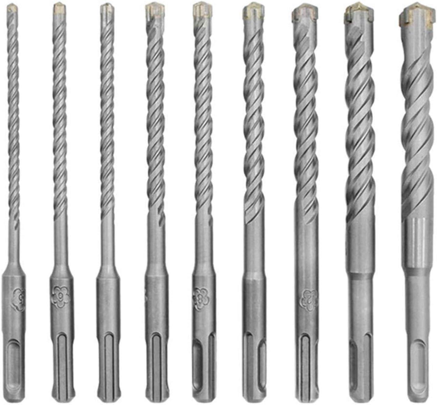 Drill Bit Set 9pcs Durable Rotary Brick Mini Cross Concrete Clinker Home Electric Carbide Alloy Round Handle Stone