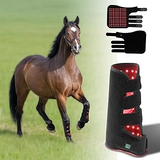 Red Light Therapy for Horses, Led Red Light Therapy Device for Horse Leg Pain, 850nm ＆ 660nm, Portable Deep LED Light Therapy Belt for Horse Muscle Pull Wound Recovery (Right)