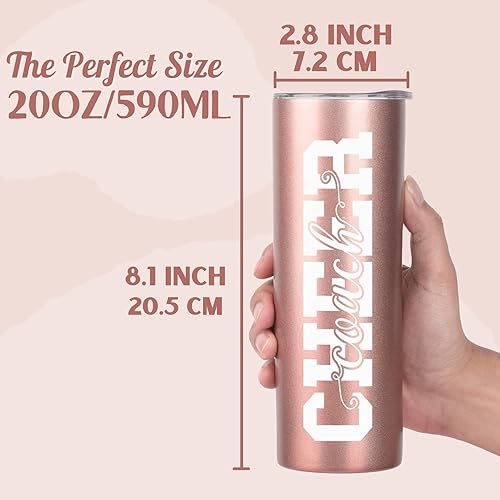 Miniatura 3 de Onebttl Cheer Coach Regalos para mujeres, ella, mujer  Cheer Coach  Vaso aislado de acero inoxidable de 20 onzas  20.0 fl oz con popote y tapa,