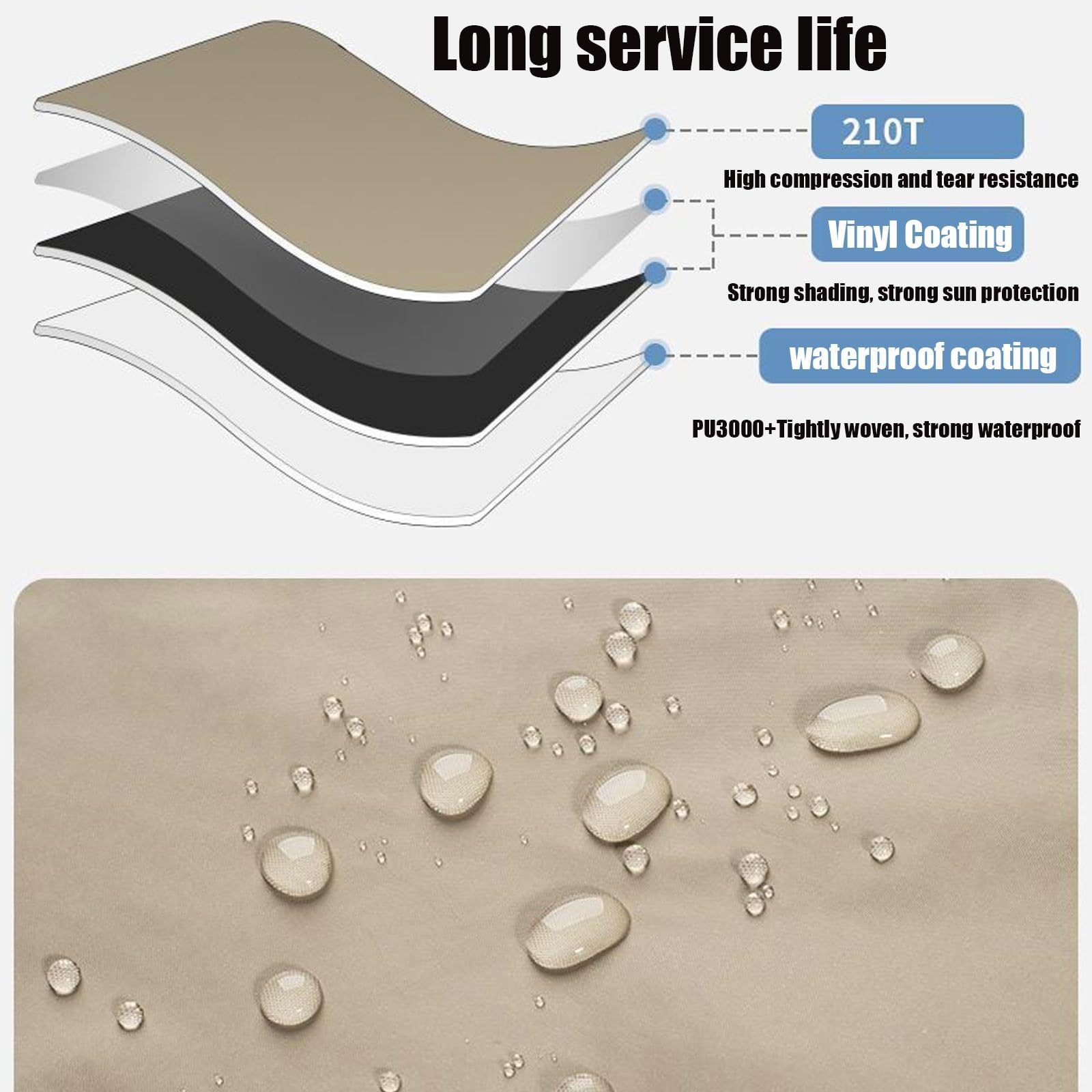 Tarp 5.6x4.4m Wasserdicht, Ultraleicht Camping Zeltplane 8-eckige Markise, Mit 8 Bodennägel+8 Nylonseile+3 Streben, Anti-UV Regen Schutz, Für Camping Picknick Wandern ( Color : Beach Gold , Size : 560