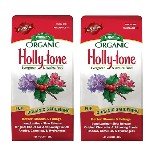 Espoma Organic Holly-Tone 4-3-4 Alimento vegetal natural y orgánico de hoja perenne y azalea bolsa de 4 libras el fertilizante original y mejor para