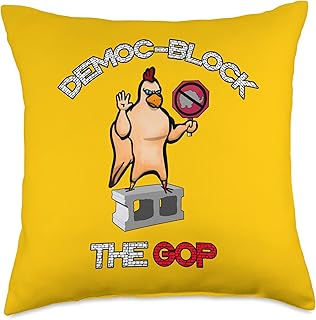 Pro-Democratic Presidential Race Ballot Political Block GOP Defeat Republicans Election 2024 Vote Wave Blue Throw Pillow, 18x18, Multicolor