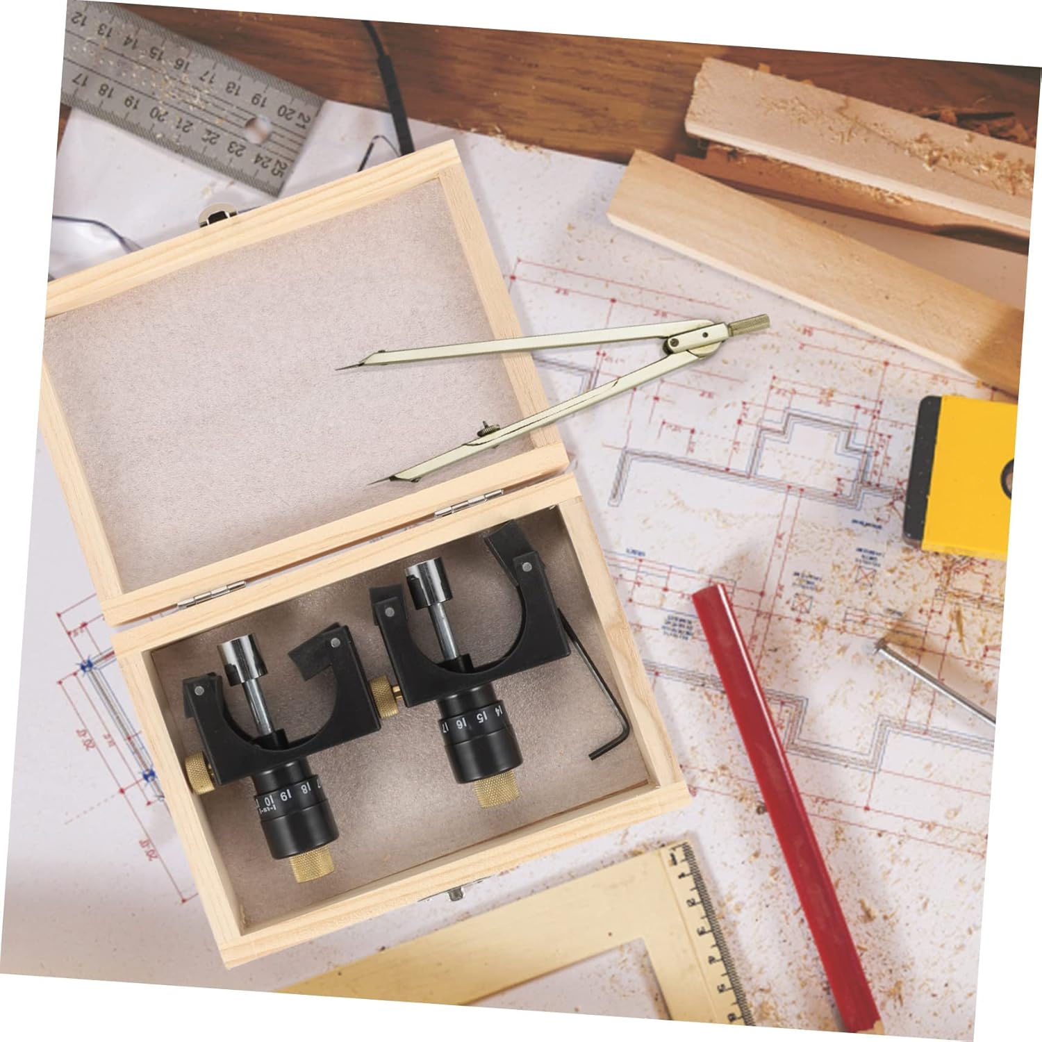 BESTonZON Magnetic Planer Blade Adjustment Tool Durable Woodworking Gauge Setter for Flat Planers Lightweight and Ergonomic Design for Precision Woodworking Projects