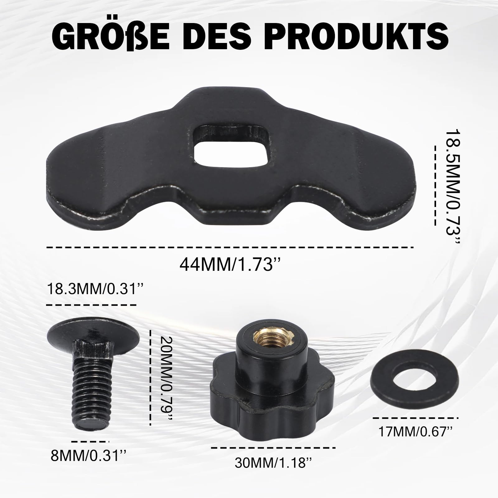 10 guide a vite per airline, M8 Airline Fitting Airline, impugnatura a stella, accessorio per avvitamento airline, guarnizione singola per binari di ancoraggio 500daN, raccordo airline (M8 x