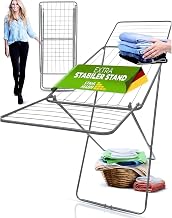 STAHLMANN ® Wäscheständer [18 m Trockenfläche] - Wäscheständer Silber platzsparend mit rutschfesten Füßen - Klappbarer Flügelwäscheständer -Wäschetrockner