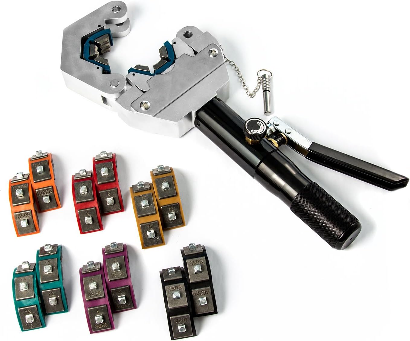 Cheapest 🛒 Biltek Hydraulic Hose Crimper Manual A/C Hose Crimping Tool Kit Die Sizes #6#8#10#12, Black (NPTC-CS42-3M)