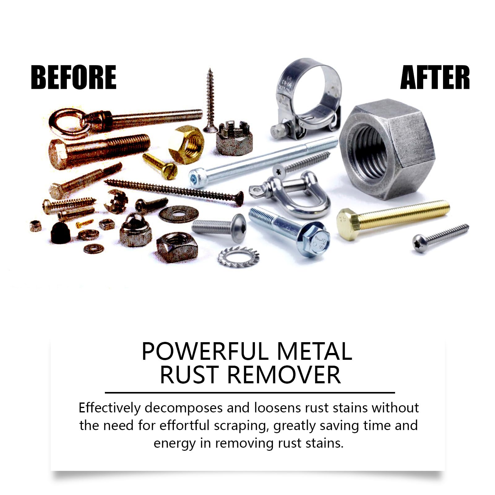 Rakiuty Spray per Rimuovere Ruggine,Powerful Metal Rust Removal,Multipurpose Rust Remover Spray,Rimozione della Ruggine per Metallo Spray Anti Ruggine,100ml (2PC)
