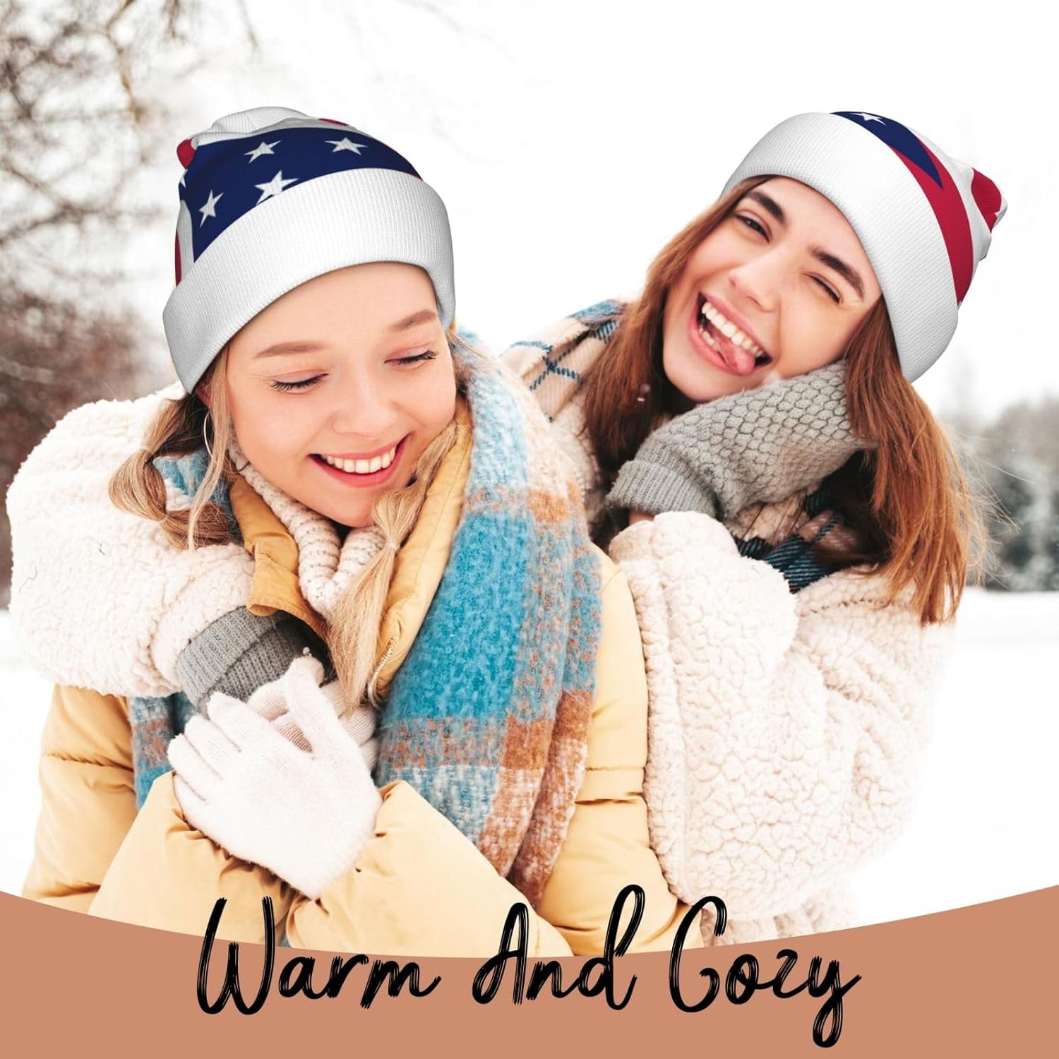 Cute State Flag Beanie Hat for Men Women Unisex Reversible Knitted Skull Cap Unisex Winter Warm Beanies Hats Caps