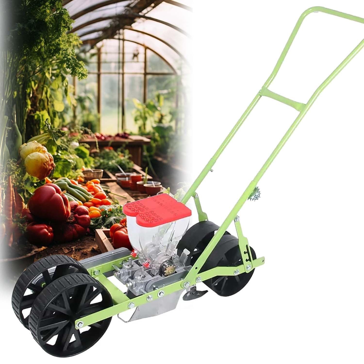 Semoir Manuel Portable pour Légumes, Une Jardinière À Pousser Manuellement Offrant 1 À 6 Rangs Réglables, L'outil pour Les Terrasses Jardin Les Applications Agricoles Petite Échelle(3 Line)