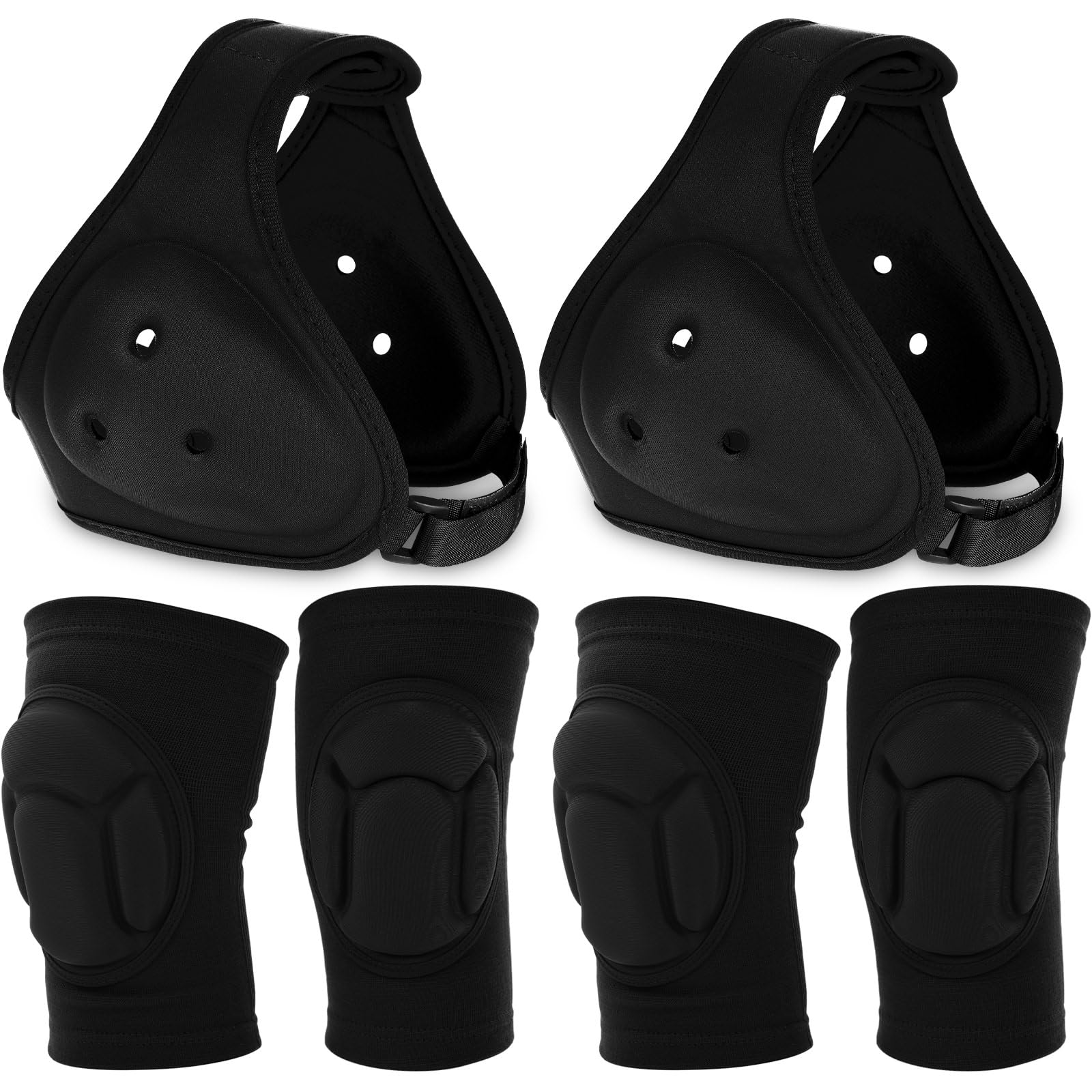 Viora White Wrestling Headgear Knee Pads Set for Kids Youth, Thick Sponge Anti Slip Knee Sleeve, Adjustable Wrestling Ear Guard Protective for Sparring Brazilian Jiu Jitsu Training