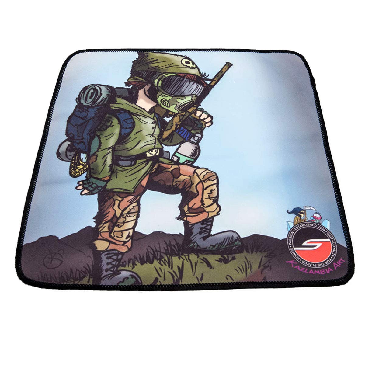 Social PaintballMicrofiber Cleaning Cloth, Weekend Warrior Paintball Cartoon Series - 12" x 12"