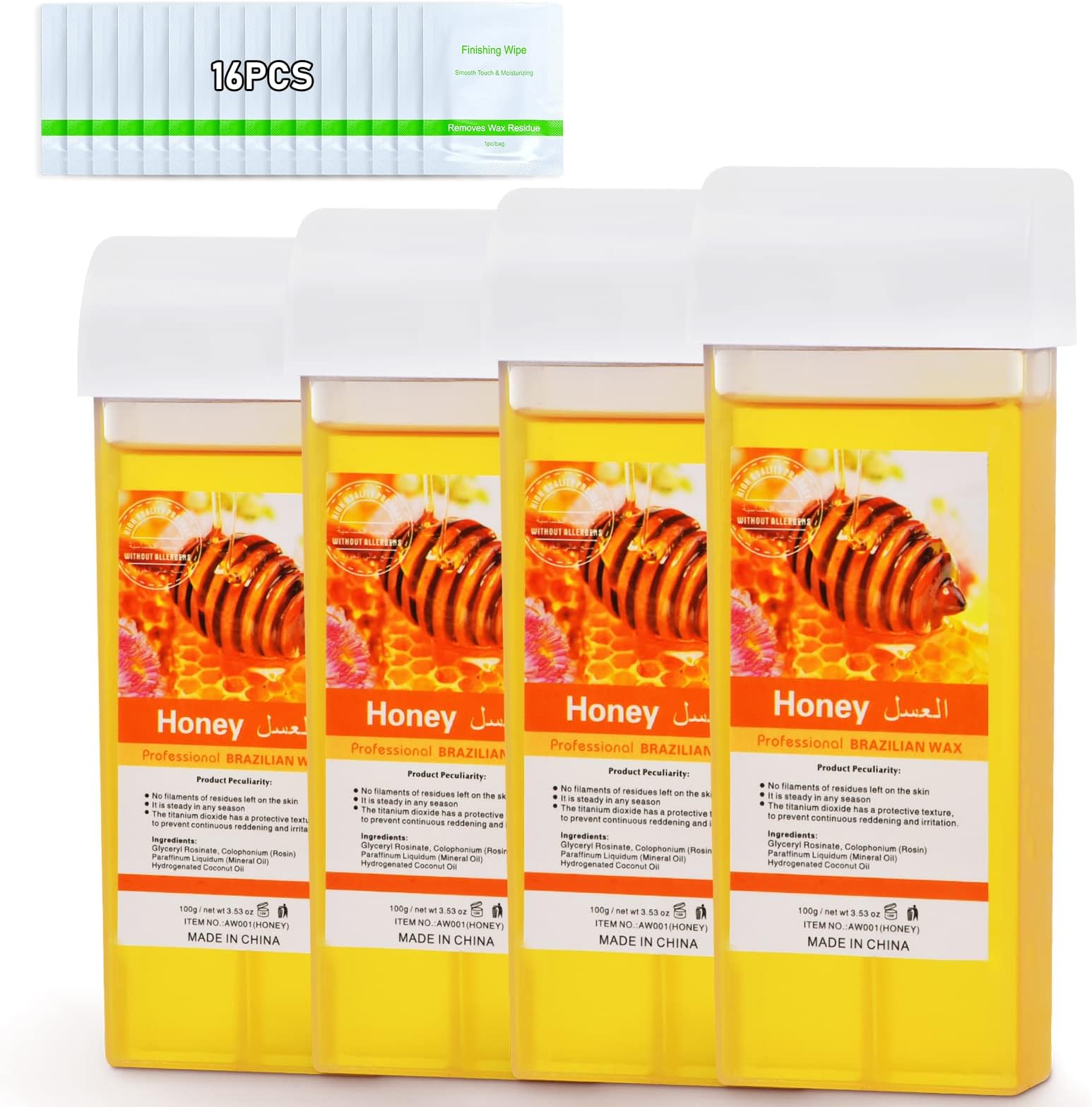 Seopri Roll On Wax, Honey Hair Removal Wax Cartridge, Depilatory Wax Roller Refill