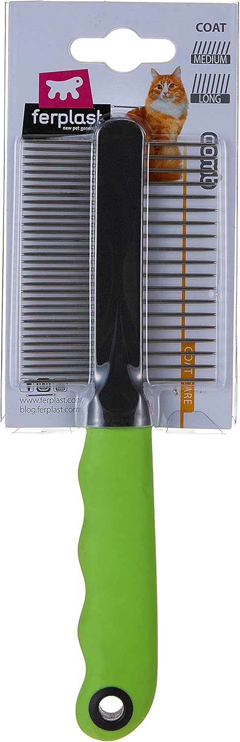Ferplast Gro 5792 Cat Comb, 20.3 x 1.6 x 6.4 cm,Chrome