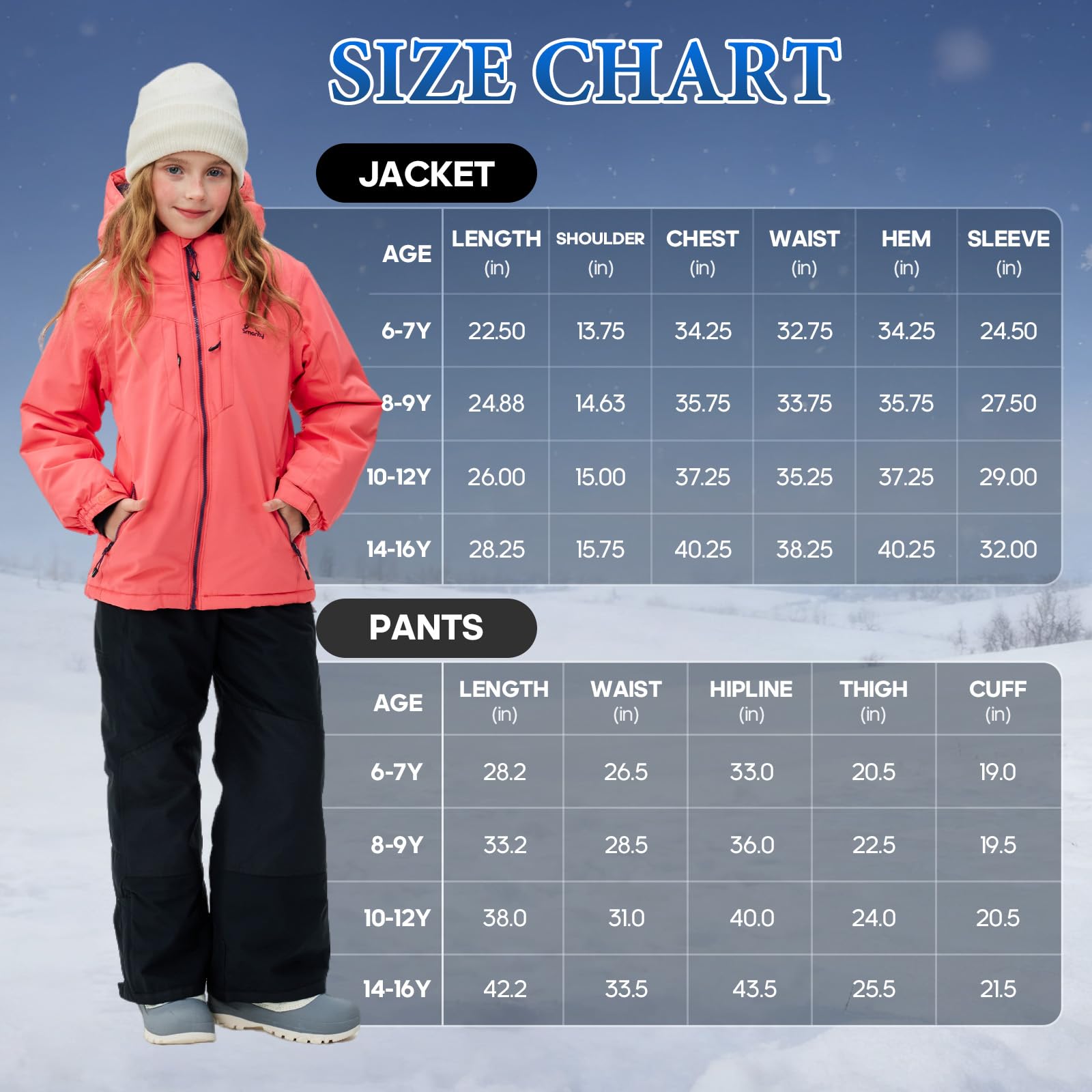 SMONTY SNOWER Traje de nieve con capucha desmontable, traje de esquí, extra caliente, traje de invierno