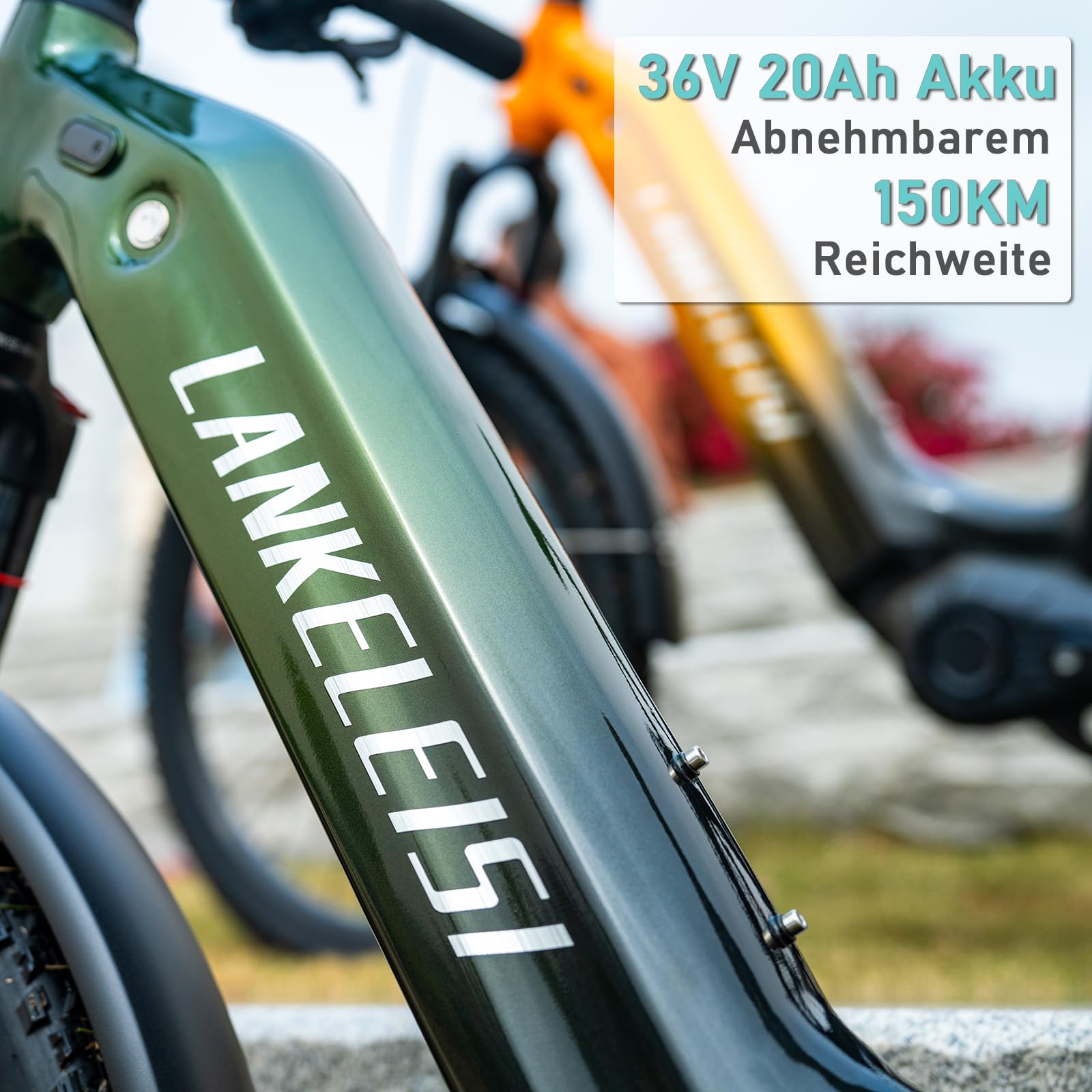 LANKELEISI MG600 Lite E-Bike Damen 27,5 Zoll Tiefeinsteiger Elektrofahrräder mit 36V 20Ah Akku, 150KM Reichweite, 8-Gang E-Fahrrad Herren für Urban, Trail & Straße