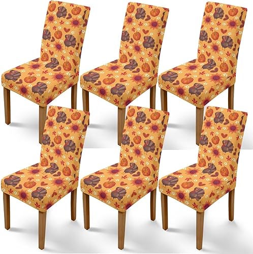 Miniatura 29 de Rnyleeg Fall Autumn Seat Covers for Dining Chairs Set of 2 Leaves Themed Stretch Dining Chair Covers Soft Comfy Chair Slipcovers for Kitchen Hoja de