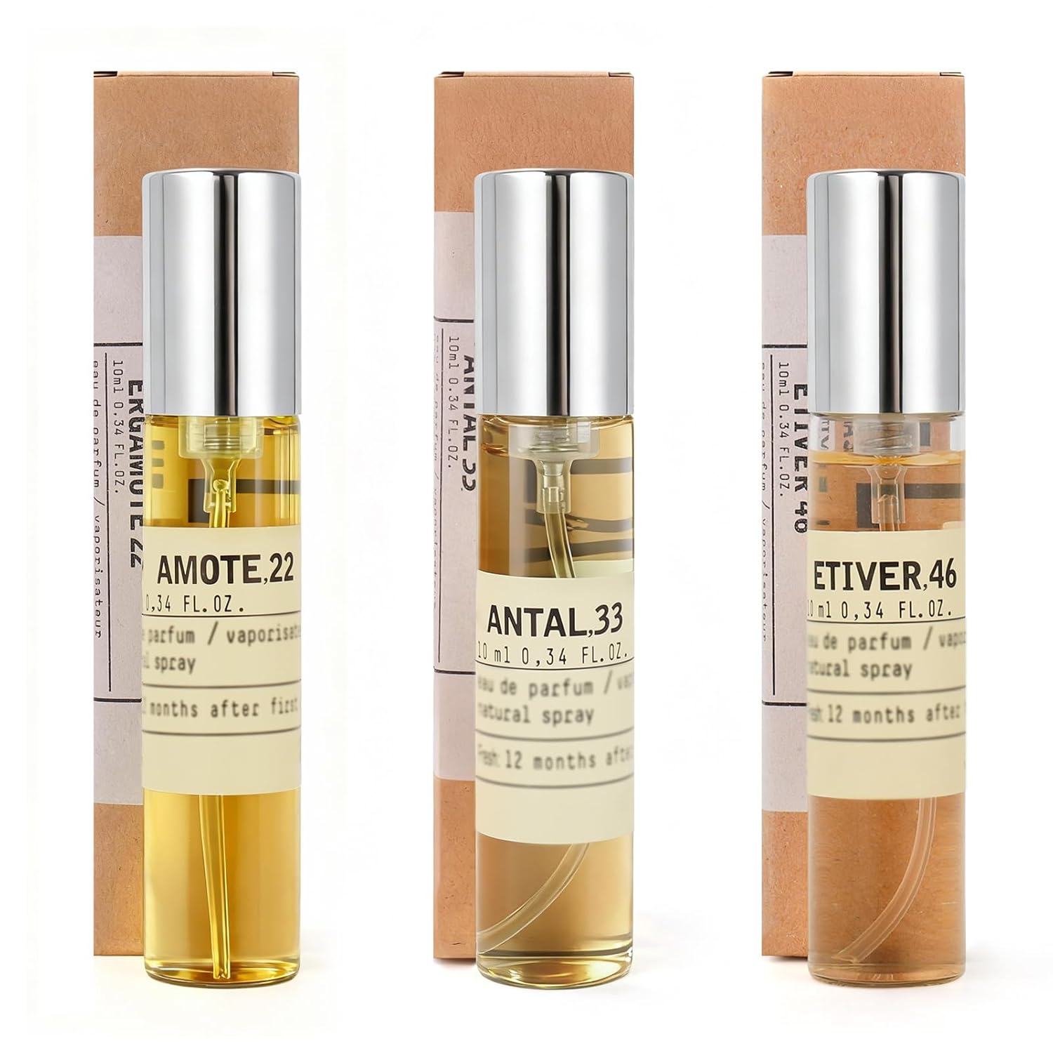 Mini Perfume Sampler Sets | 3x10ml Sandalwood Fragrance - 33SANTALL's+ 46VETIVERR's +22BERGAMOTEE's - Jasmine Citrus，Neroli Notes