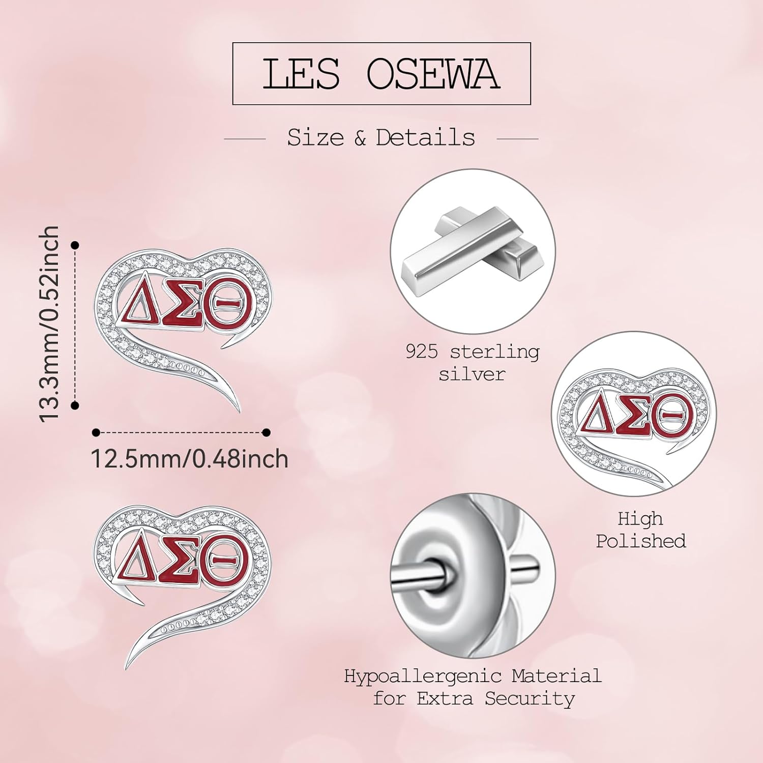 AKA/ZPB/DST/SGR/OES Sorority Gifts for Women 925 Sterling Silver Sorority Paraphernalia Gifts Greek Jewelry for Finer Women - Image 2