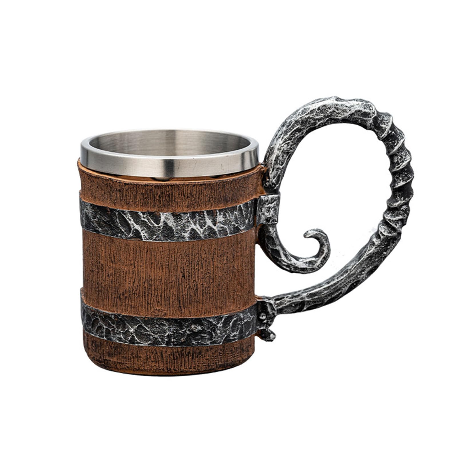 Xjdzineq Handcrafted Retro Design Mugs Insulated Nonrust Steel Large Capacity Cup for Retro Kitchen Barwares Sturdy Resin Coated Exteriors Large Capacity Nonrust Steel Resin Cup
