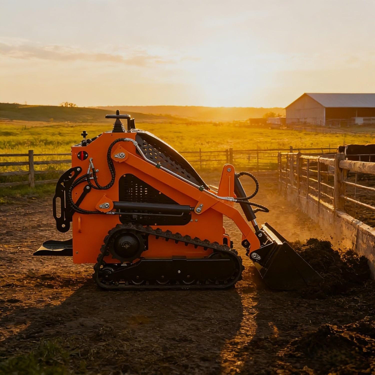 Mini Skid Steer Loader for Earthmoving and Construction Machinery Tasks, Compact Track Loader for Farm and Landscaping Jobs