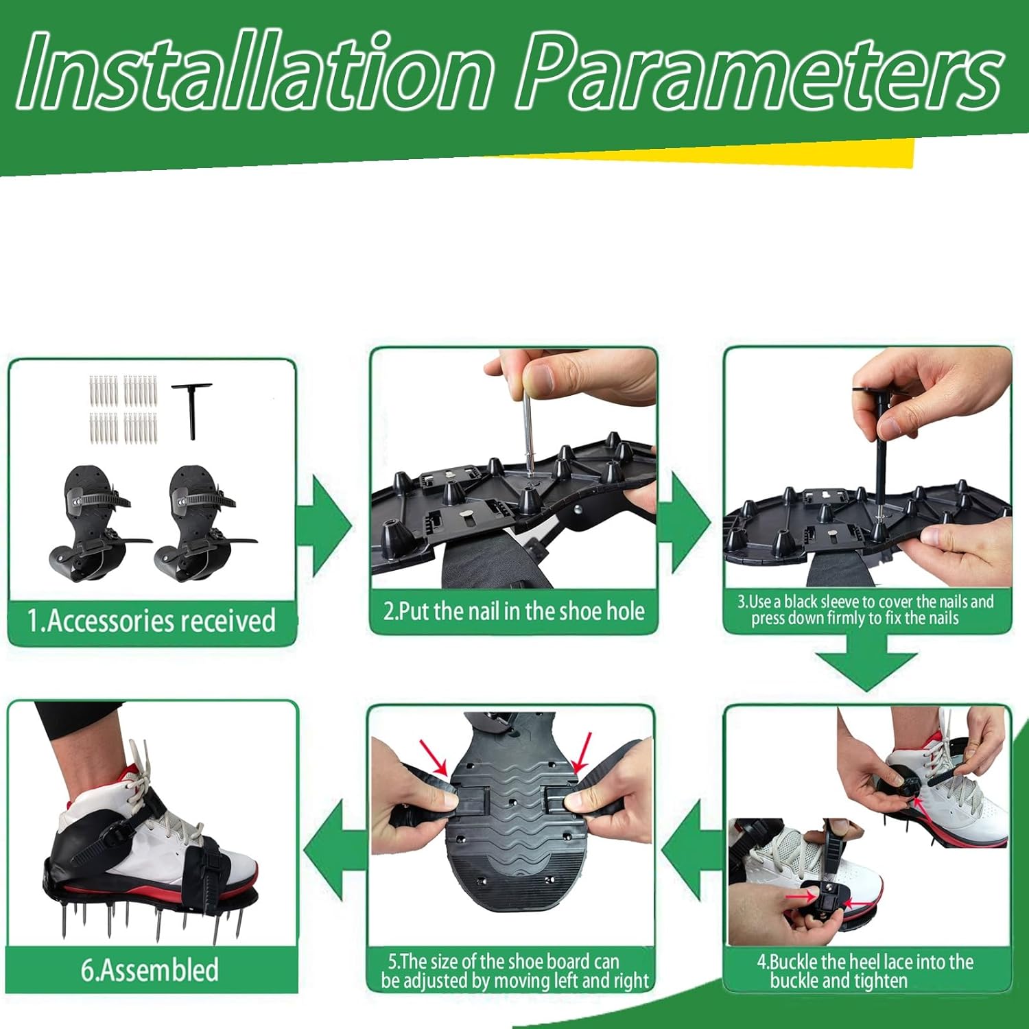 Generic Aerating Shoes for Lawn Soil Yard Aerator Tool for Aerating Patio Garden Convenient Snap-On Design Designed Adjustable Size