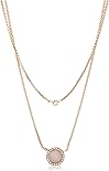 Fossil Halskette Für Frauen Classics, Innen: 40 Cm / Äußeres: 18In + 2In / B:10mm Rose Gold Edelstahl Halskette, JF03057791