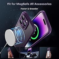 Vista 311 de TOCOL Funda magnética 3 en 1 para iPhone 15 Pro, mejorada [protección completa de cámara] con 2 protectores de pantalla, compatible con MagSafe, Gris