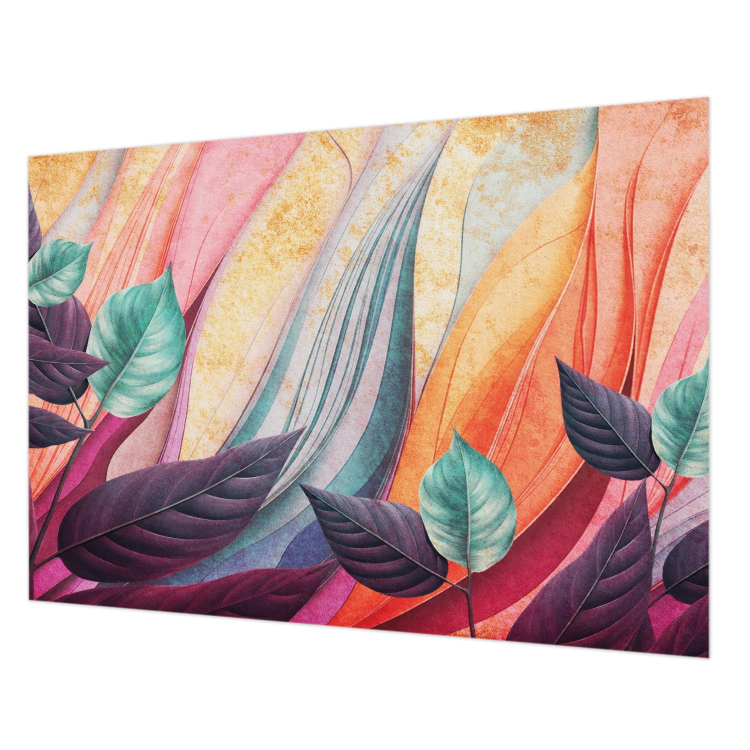 Impression de haute qualité pour le décor mural intissé 312x219 cm feuilles