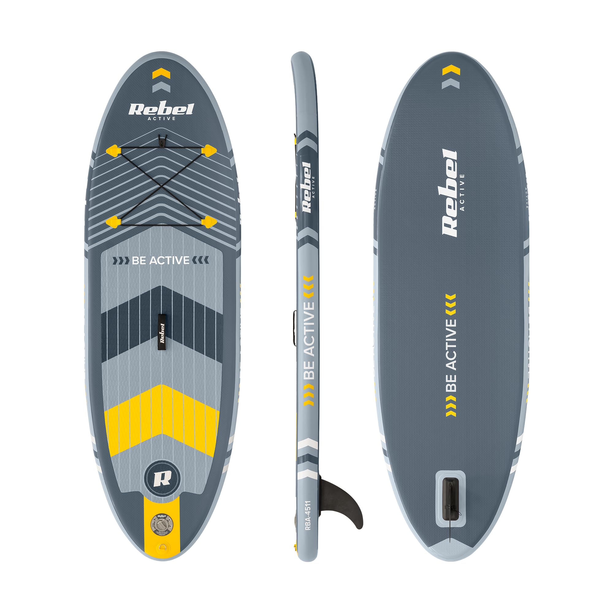 Rebel Electro Brett SUP Schwimmpumpe Drop-Stitch 244 cm Set Paddel Pumpe Rucksack RBA-4511
