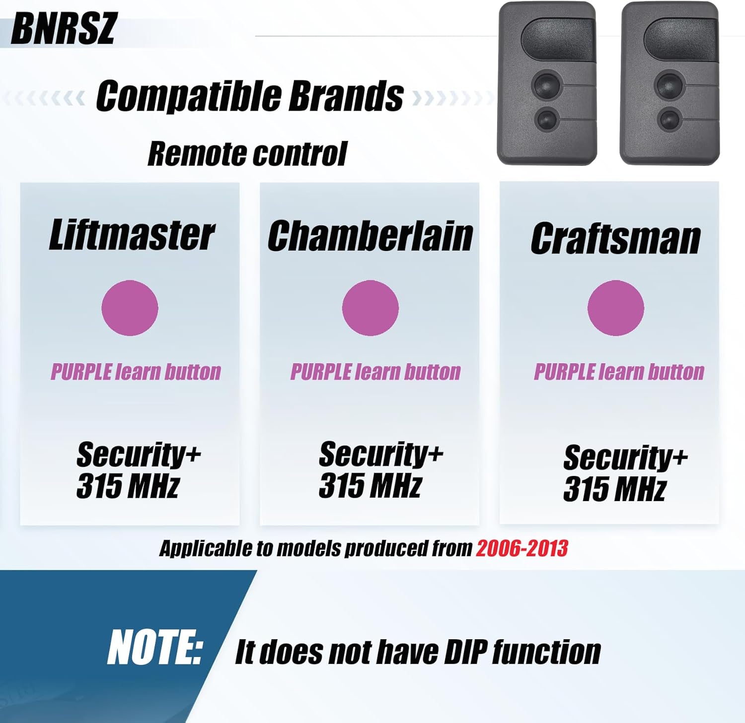 877MAX+371LM Garage Door Keypad & 2 Remotes Combo Compatible with Sears Craftsman Garage Door Opener, Replace for 139.53753 53753 139.18191 HBW2028 Compatible with Purple Learn Button (2006-2013)