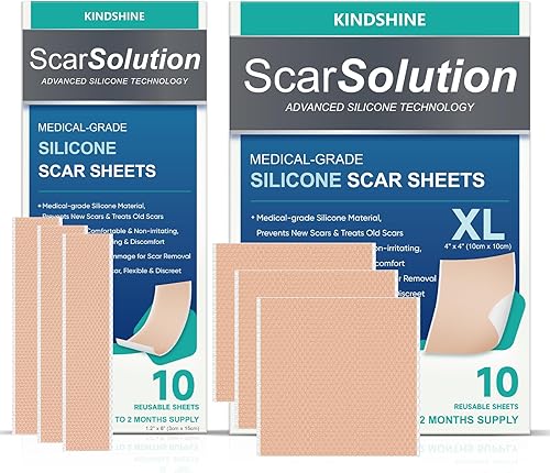 Hojas de cicatriz de silicona de grado médico, 20 unidades (10 x 4 x 4 + 10 x 1.2 x 6), tratamiento de cicatrices de doble tamaño para cicatrices