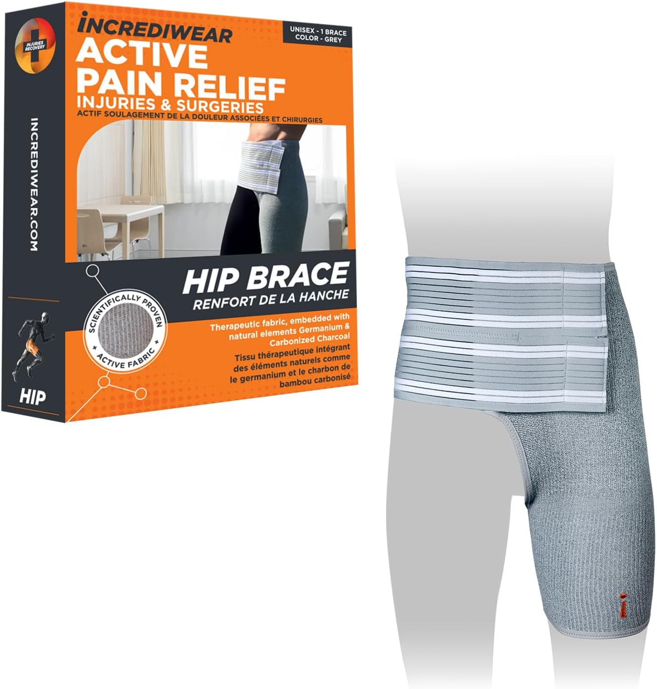 Hip Brace – Hip Brace for Women and Men, Supports Hip Pain Relief and Aids Hip Injury Recovery, Reduces Swelling, Designed for Support, Comfort, & Mobility (Right Leg, Large)