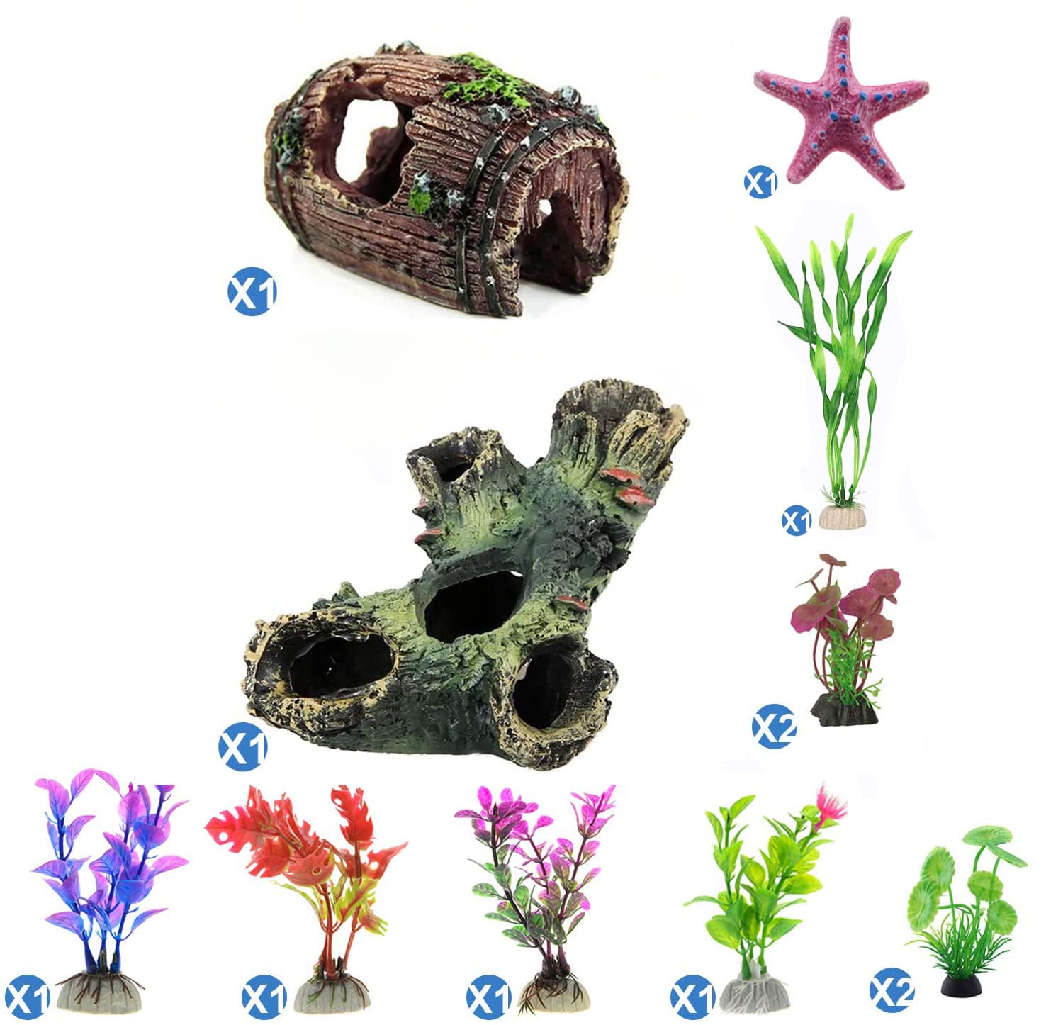 Amazon.co.jp: HUIZHOU 水槽用 人工水草 レイアウト 水槽飾り  