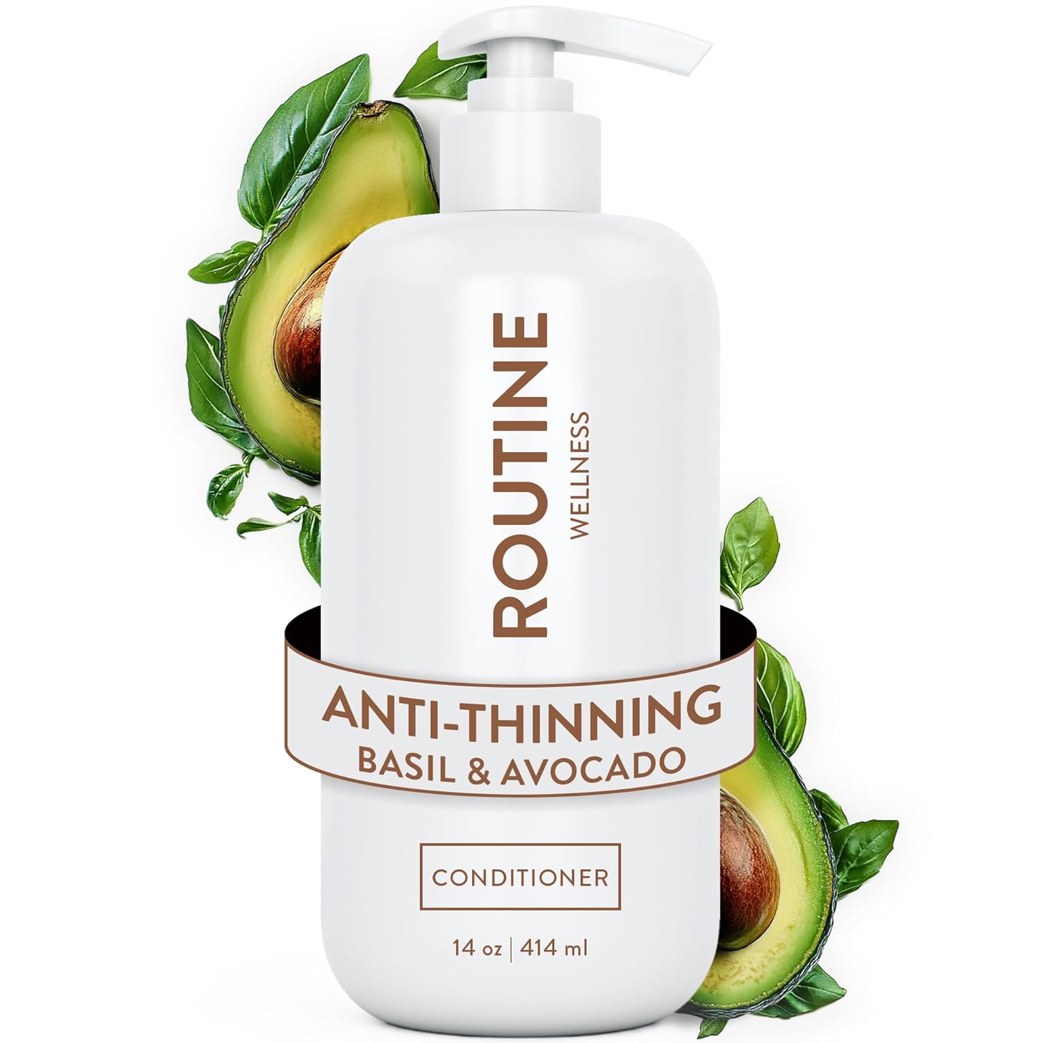 Routine Wellness Anti-Thinning Deep Conditioner for Thinning Hair – DHT Blocker for Hair Loss in Men & Women – Promotes Healthy Hair – Basil & Avocado 14oz Routine Wellness Anti-Thinning Deep Conditioner for Thinning Hair – DHT Blocker for Hair Loss in Men & Women – Promotes Healthy Hair – Basil & Avocado 14oz