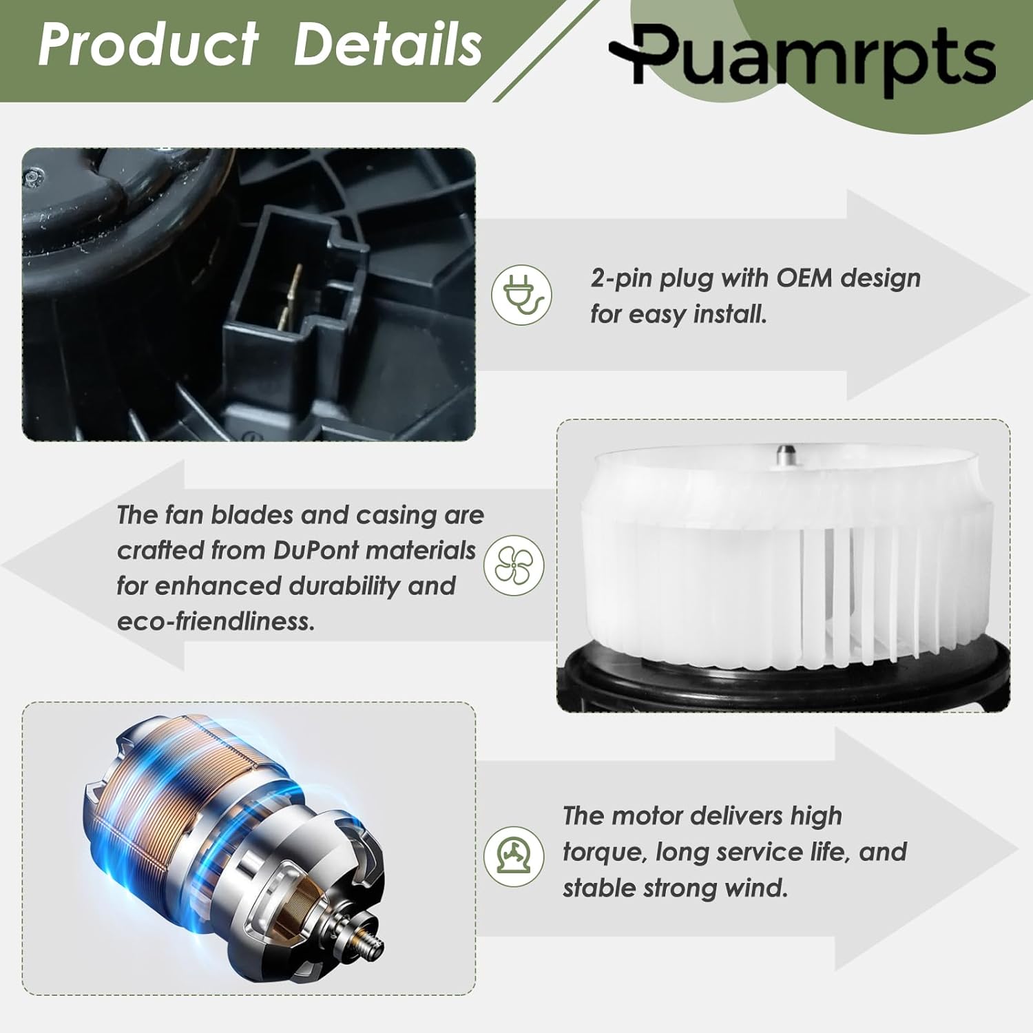 AC Heater Blower Motor - Compatible with Ford & Lincoln Vehicles - Fusion 2013-2020, Edge 2015-2023, Nautilus 2019-2023, MKZ 2013-2020 - Replace# DG9Z-19805-B