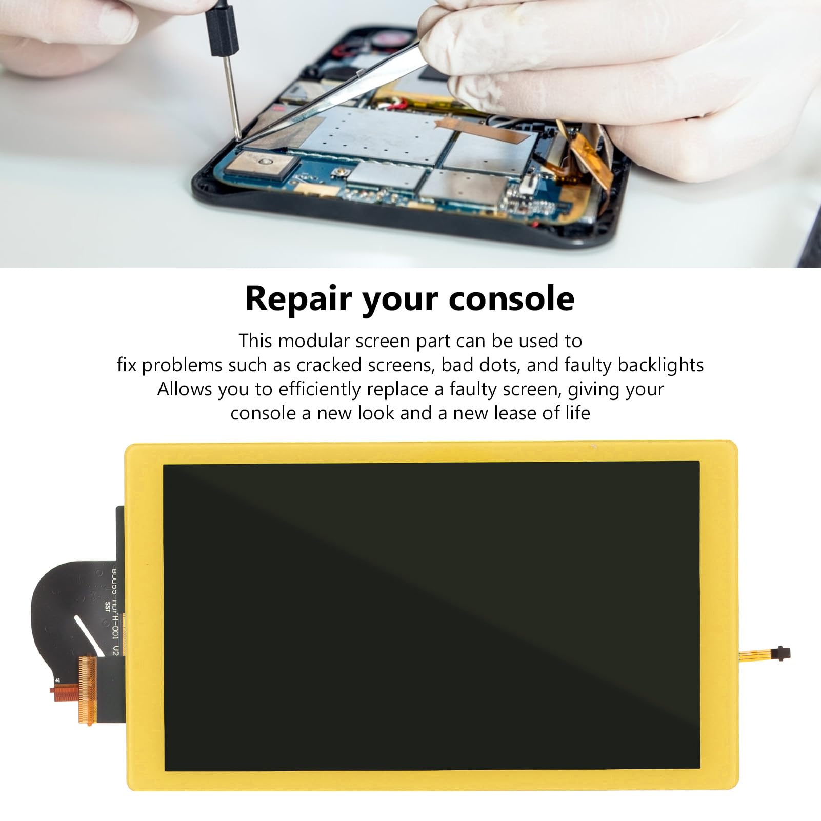 Schermo LCD di ricambio per Switch Lite, schermo LCD di ricambio e pannello di visualizzazione digitalizzatore, parte di riparazione per console di gioco Switch Lite (giallo)