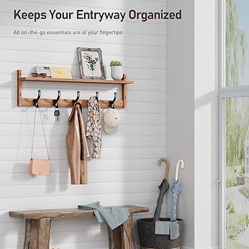 ウォールシェルフ 8連フック付 エボニーカラー】 ウォールシェルフ