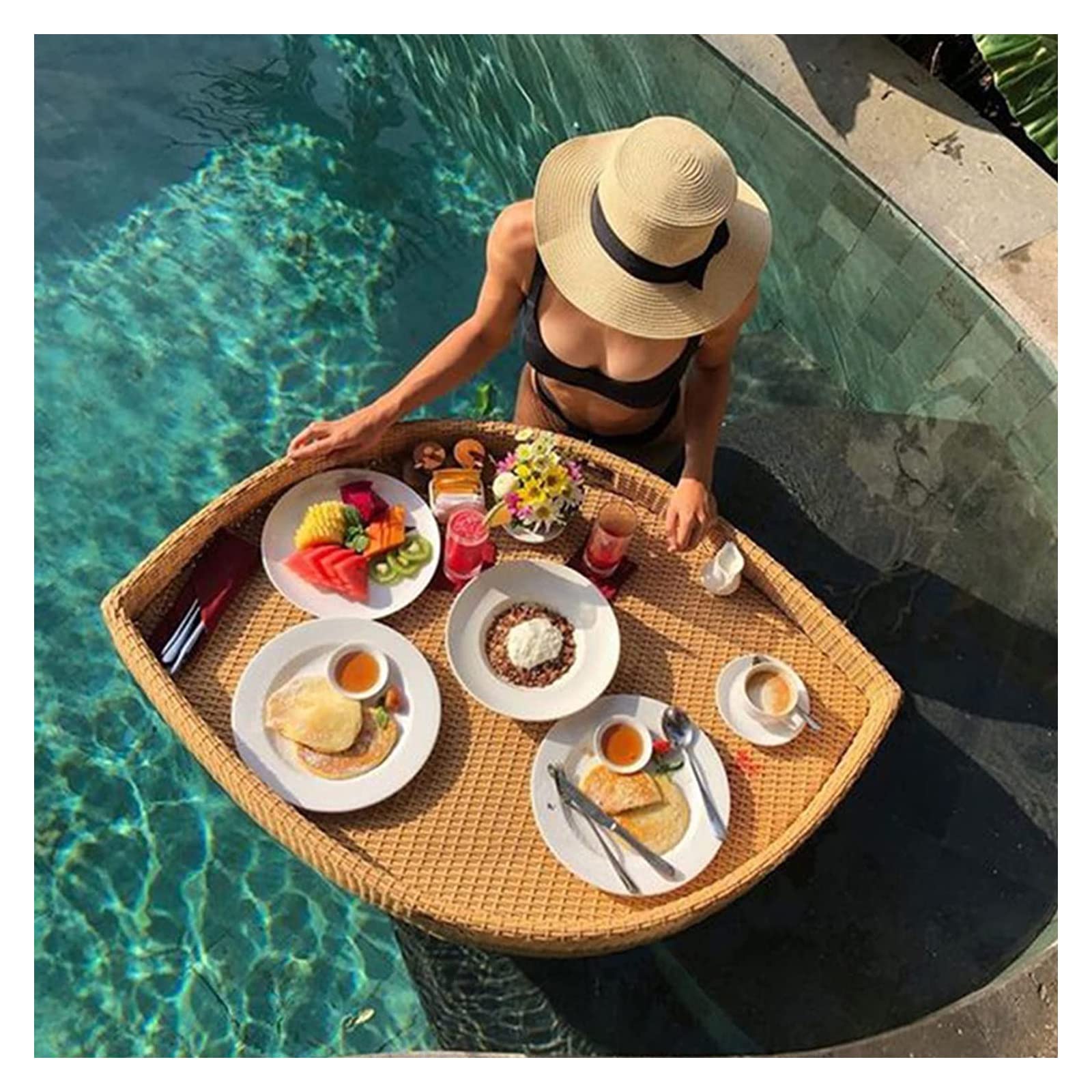 Luxury Floating Serving Tray Pool Tray Table, Leaf Shape Floating Tray, Floating Food Tray