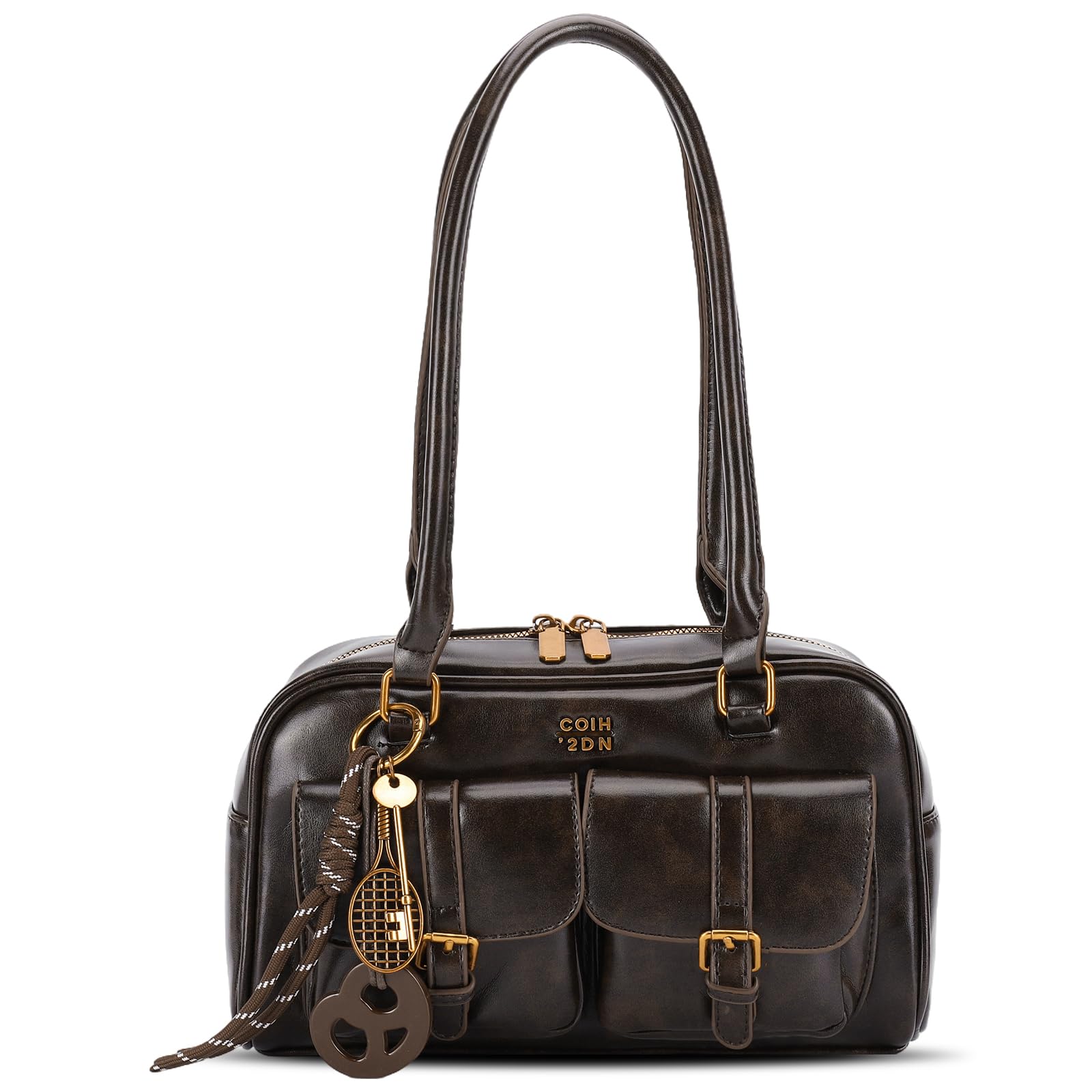 HICARRYShoulder Bag Retro Top Handle Bag Y2k 90s Multiple Pockets Designer Handbag Soft Trendy Underarm Purse