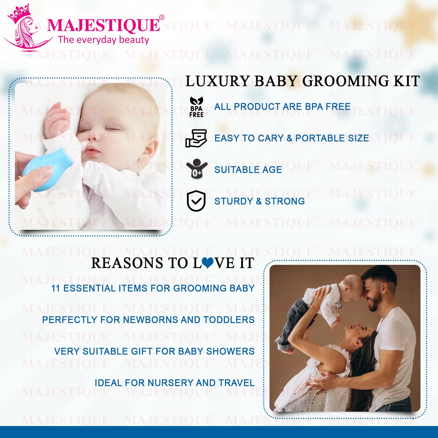 Majestique Portable Baby Care Kit- Nursery Healthcare & Grooming Set for New Born Babies Grooming Set & Toddlers - Perfect for Manicure & Pedicure Accessories (11Pcs_Pro_Blue, Blue) Majestique Portable Baby Care Kit- Nursery Healthcare & Grooming Set for New Born Babies Grooming Set & Toddlers - Perfect for Manicure & Pedicure Accessories (11Pcs_Pro_Blue, Blue)