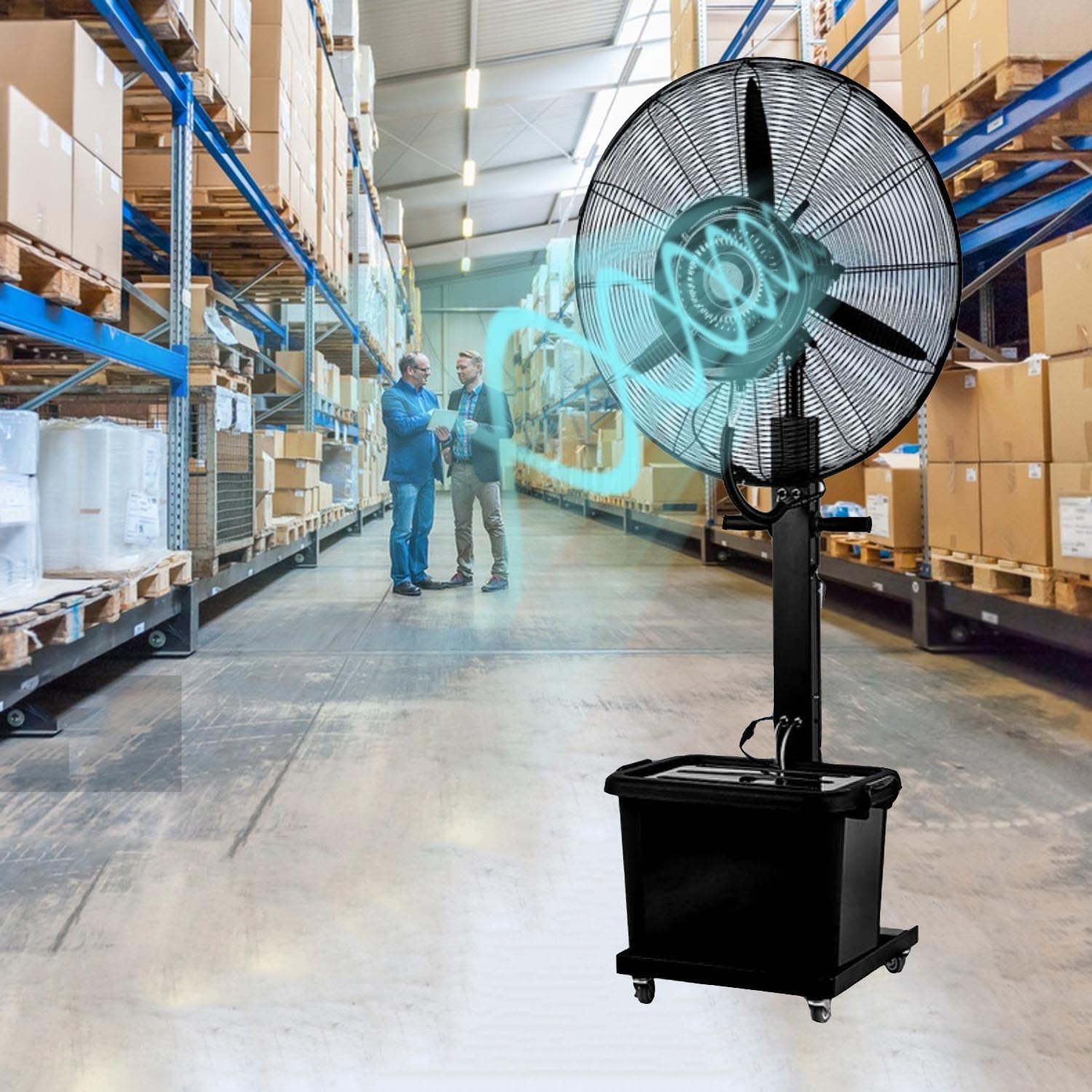 JKJZSALJ Pedestal Misting Fan Outdoor Cooling Fan Misters With Adjustable Mist High Velocity Standing Fans For Patio Back Yard Or Outdoor Dining Space,380W/30In,320W/26in