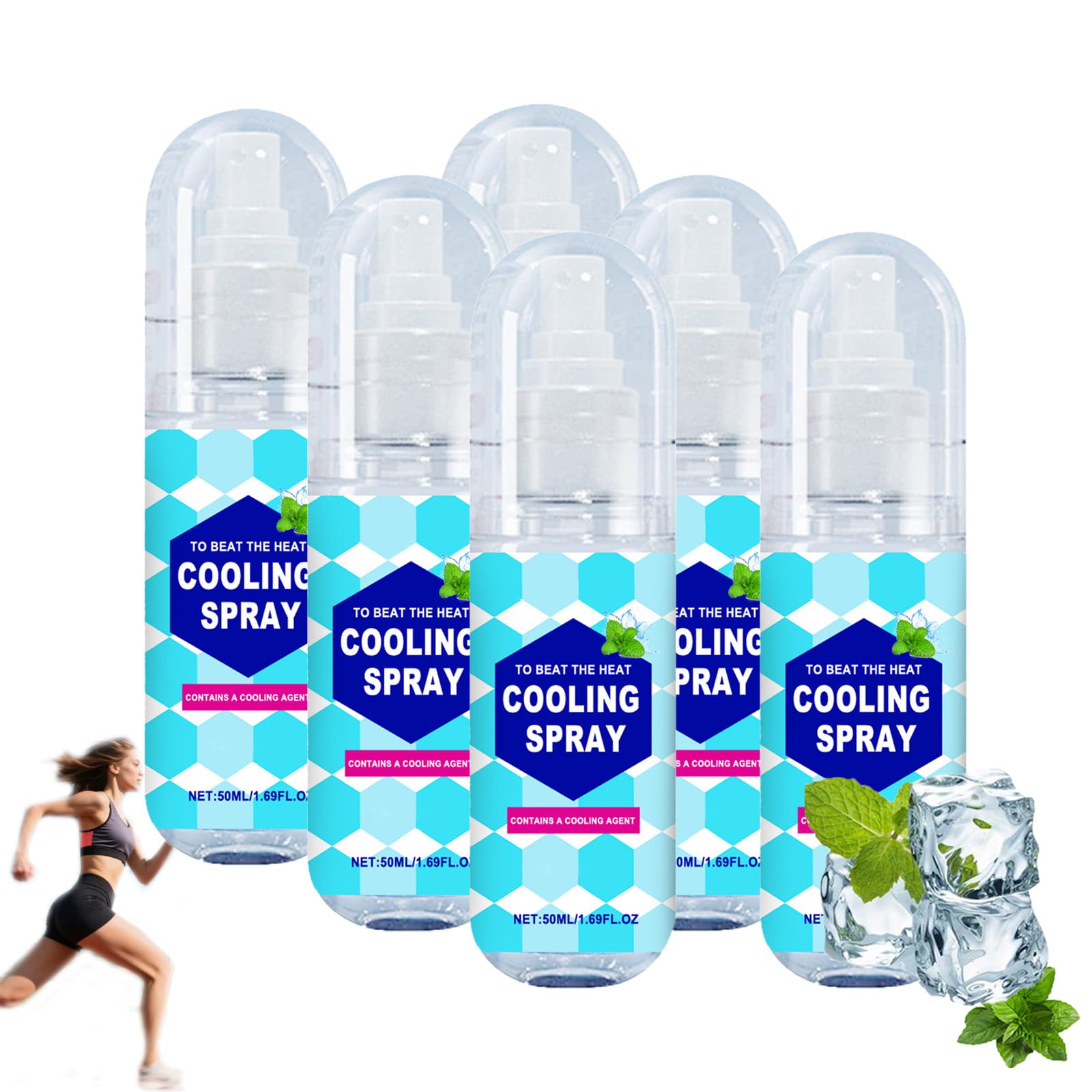 Spray rinfrescante per clima caldo, spray rinfrescante estivo, spray rinfrescante istantaneo per il viso, spray rinfrescante per clima caldo, leggero e rinfrescante per il viso con nebbia fine (6