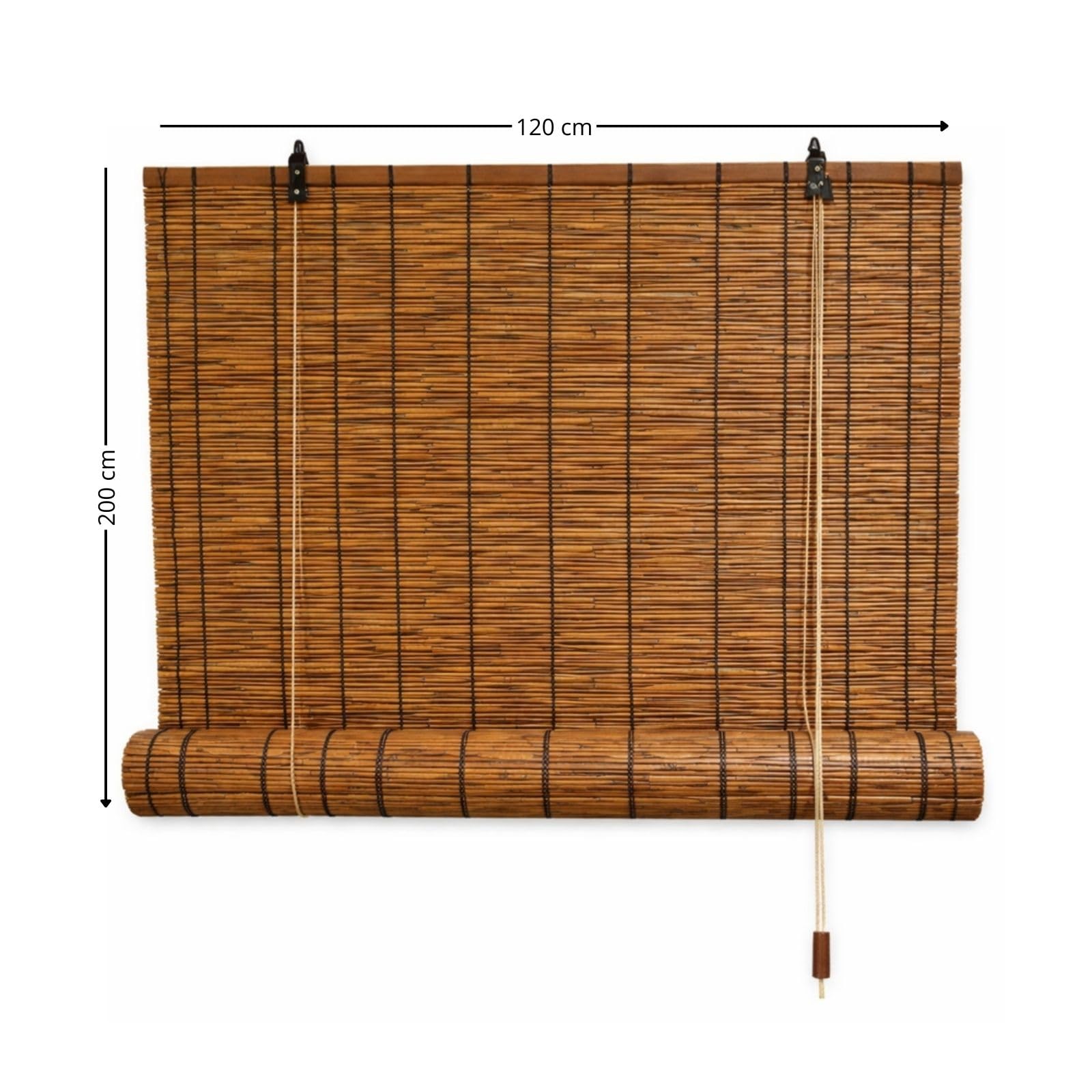 Acomoda Textil – Persiana Enrollable de Bambú Natural para Puertas y Ventanas Decorativa Marrón. Estor Ajustable de Ocultación para Exterior e Interior Protector de Fácil Instalación. (120x200 cm) — view 2