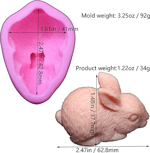 Vista 15 de Paquete de 2 moldes de silicona para jabón natural para el cuidado de la piel, jabón de arte y productos de aromaterapia (elefante)