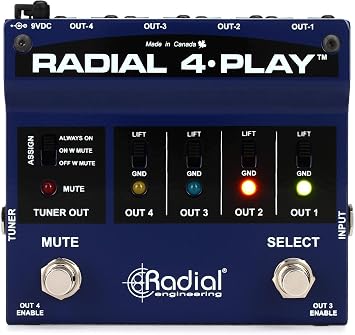 Radial 4-Play 4-Channel Output, Instrument Direct Box