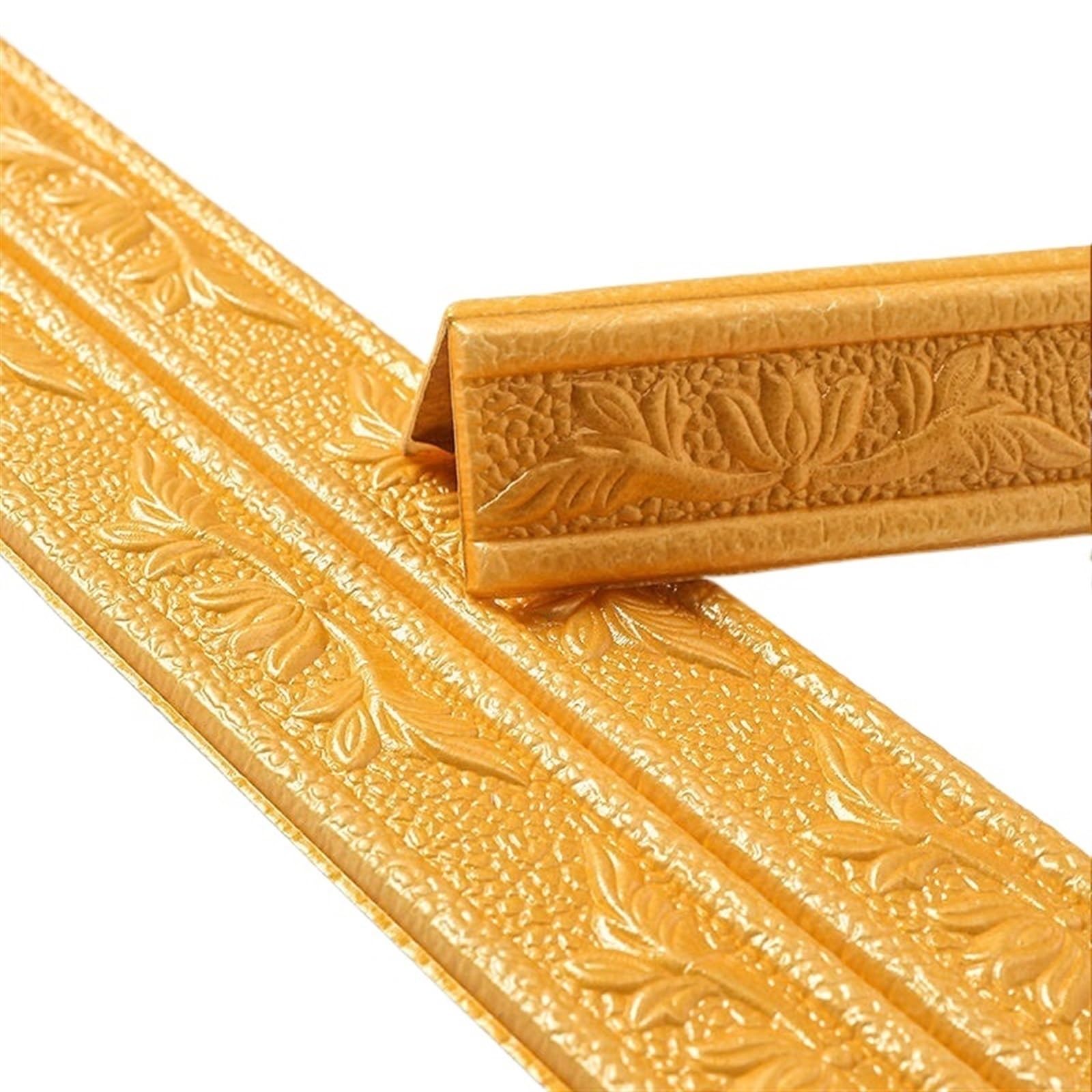 Yxinaer 02 Dado Rail Self Adhesive Foam Wall Edge Strip Sticker Self Adhesive Waterproof Baseboard Border Corner Waist Line Skirting Decor(02)