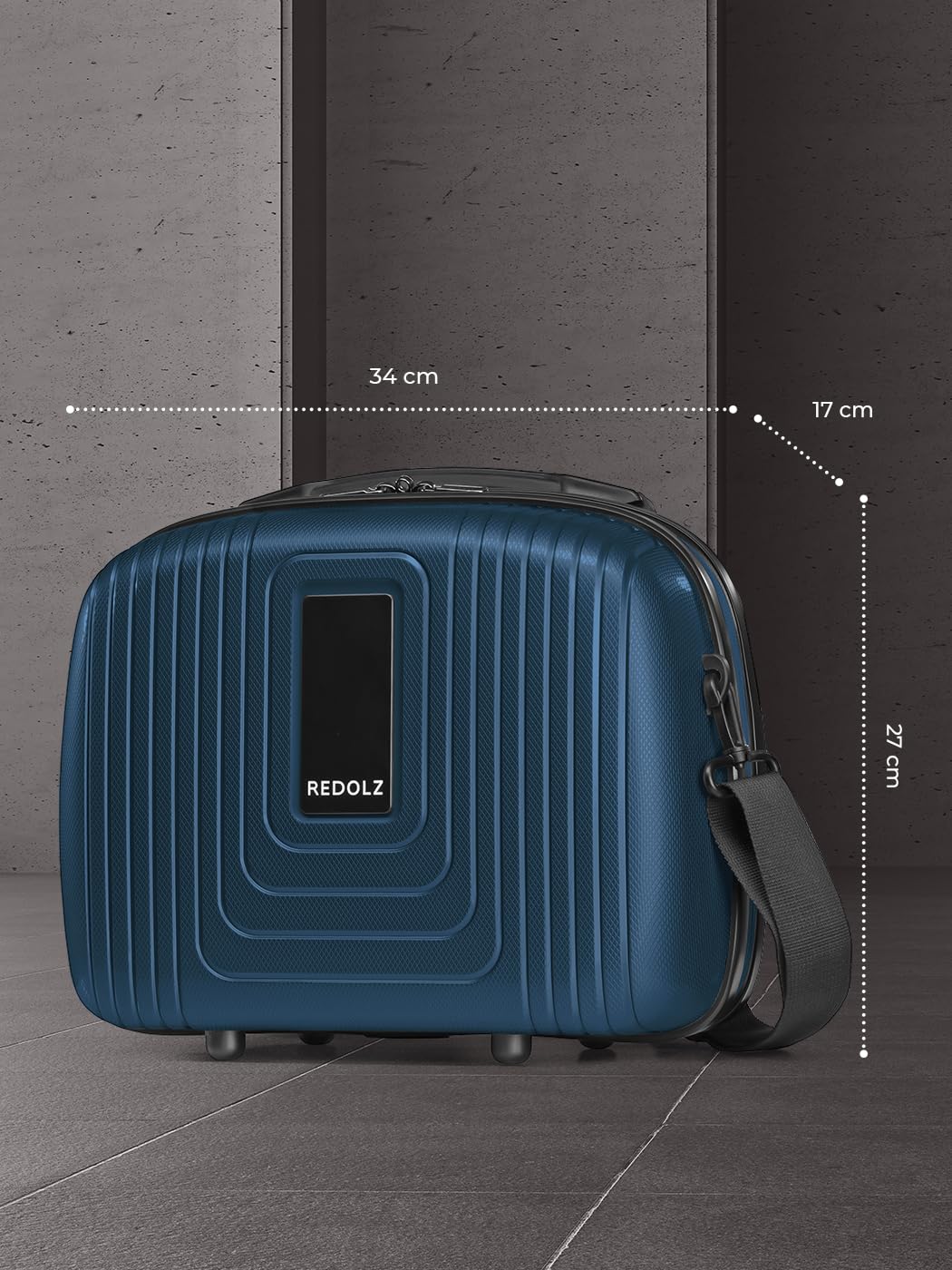 REDOLZ Hartschalen Handgepäck Kosmetik-Koffer 34 x 17 x 27 cm Polypropylen Beauty-Case