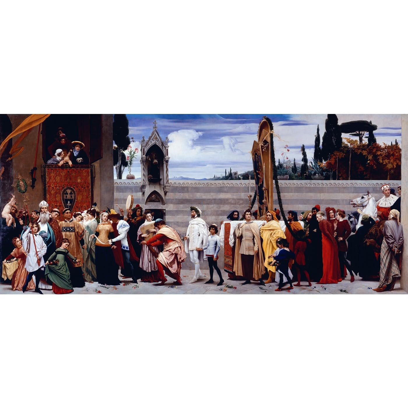Impression sur toile Célébration de la Vierge de Frederic Leighton, 127x101 cm