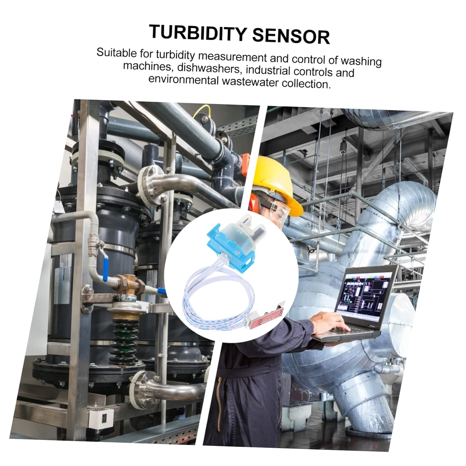 3.3-5V Turbidity Sensor Module for Water Quality Detection | Plastic Blue Design, 0-1000NTU Range, Accurate Output Voltage Conversion, for Washing Machines and Dishwashers