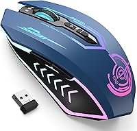 Vista 12 de Wireless USB Gaming Mouse, recargables uhuru 5 botones 7 Changeable LED Color ergonómico programable MMO RPG para PC computadora Portátil gaming
